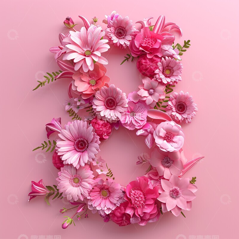 高清大图下载【趣麦麦图】数字八形状花朵3