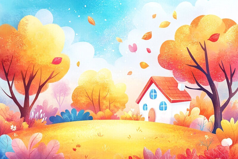 高清大图下载【趣麦麦图】秋日花园小屋3