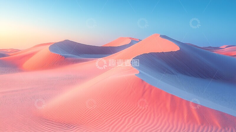 高清大图下载【趣麦麦图】粉色沙丘天空2