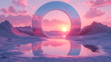 镜面圆门太空沙漠1