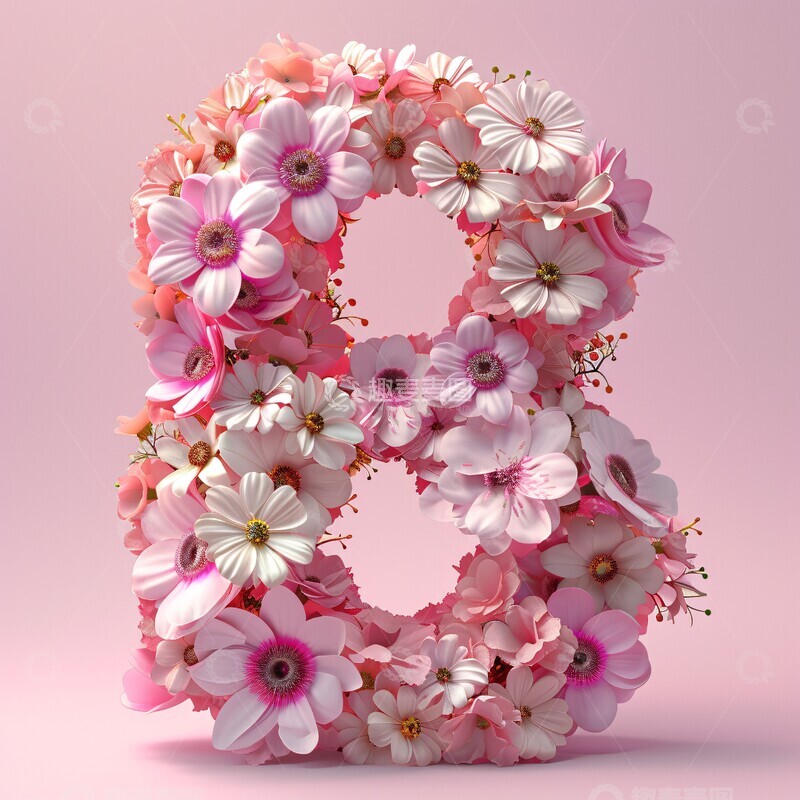 高清大图下载【趣麦麦图】数字八形状花朵2