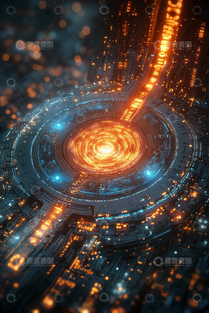 高清大图下载【趣麦麦图】圆形悬浮数据平台2