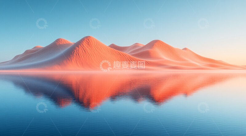 高清大图下载【趣麦麦图】沙漠清晨水波纹