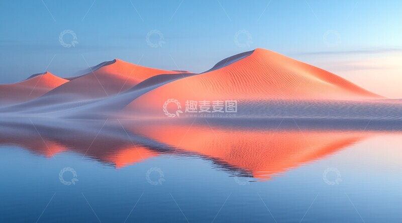 高清大图下载【趣麦麦图】沙漠清晨水波纹2