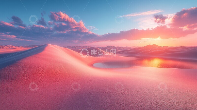 高清大图下载【趣麦麦图】粉彩沙漠光影