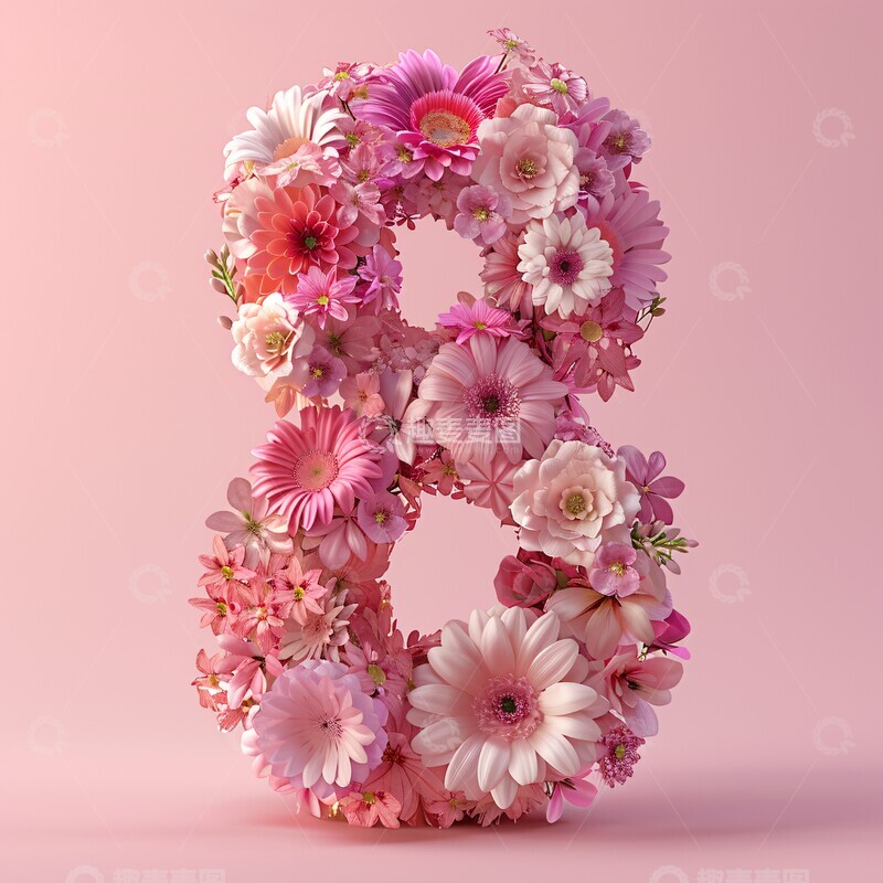 高清大图下载【趣麦麦图】数字八形状花朵