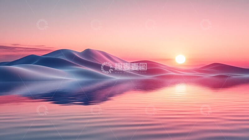 高清大图下载【趣麦麦图】渐变水面曲线图1