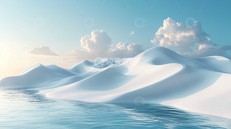 高清大图下载【趣麦麦图】白色沙丘水池3