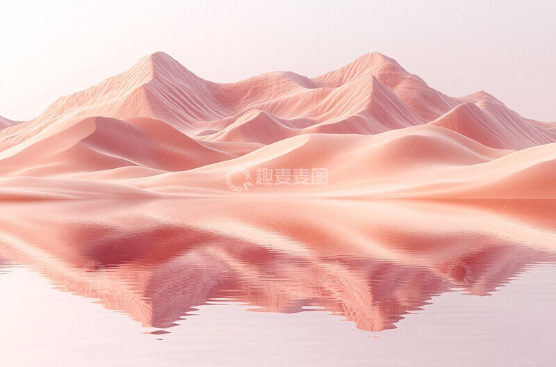 高清大图下载【趣麦麦图】沙丘水影沙丘水影反射1