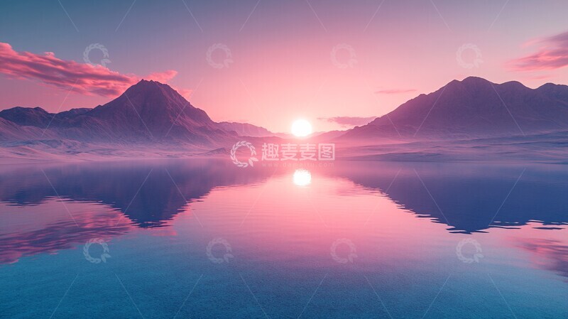 高清大图下载【趣麦麦图】沙漠夕照沙漠夕照山脉