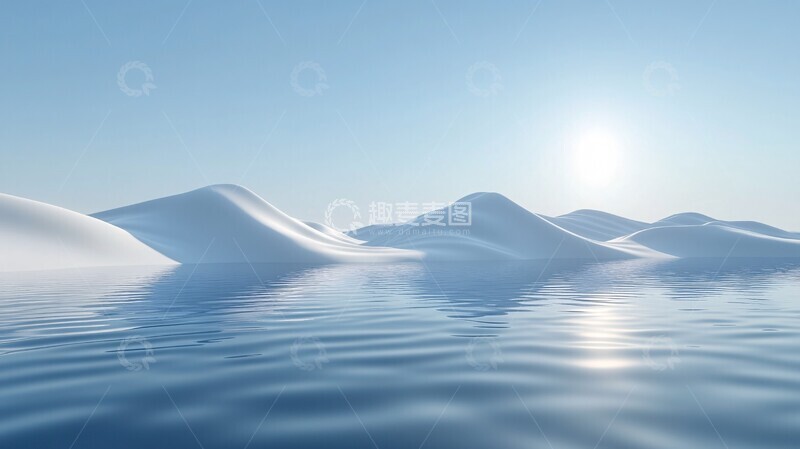 高清大图下载【趣麦麦图】白色沙漠湖面