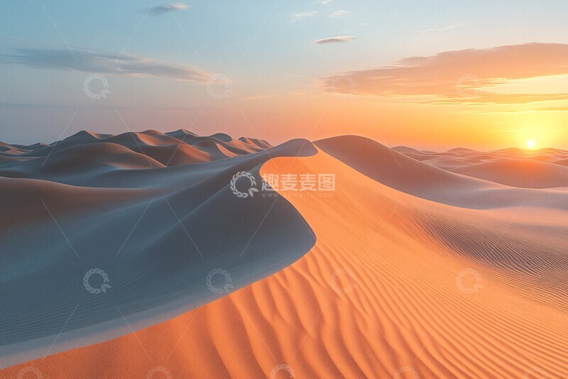 高清大图下载【趣麦麦图】柔沙轻影映晴空