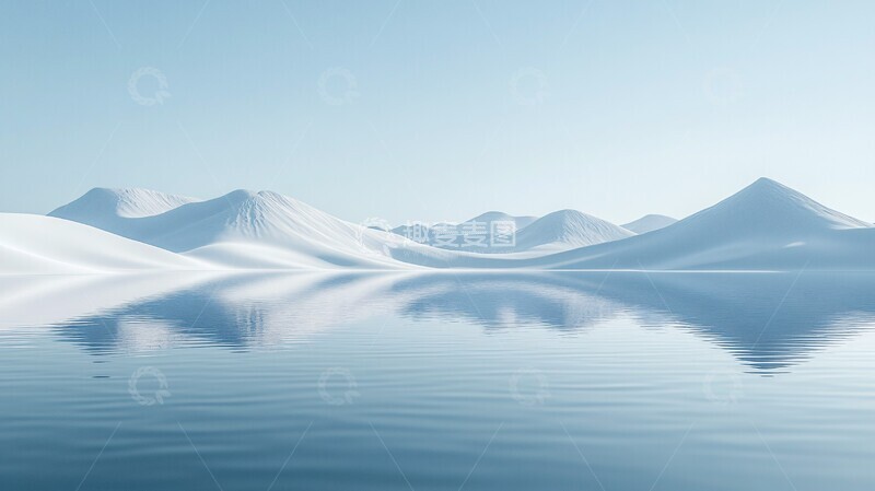 高清大图下载【趣麦麦图】白色沙漠湖面1