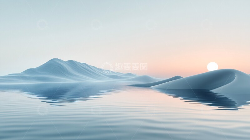 高清大图下载【趣麦麦图】渐变水面曲线图