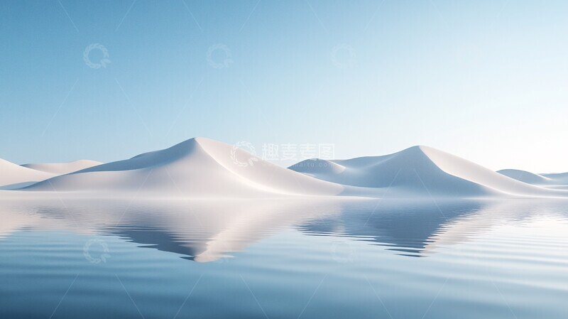 高清大图下载【趣麦麦图】白色沙漠湖面3