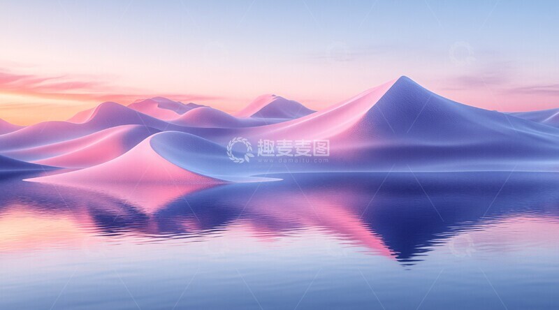 高清大图下载【趣麦麦图】柔光沙漠倒影3