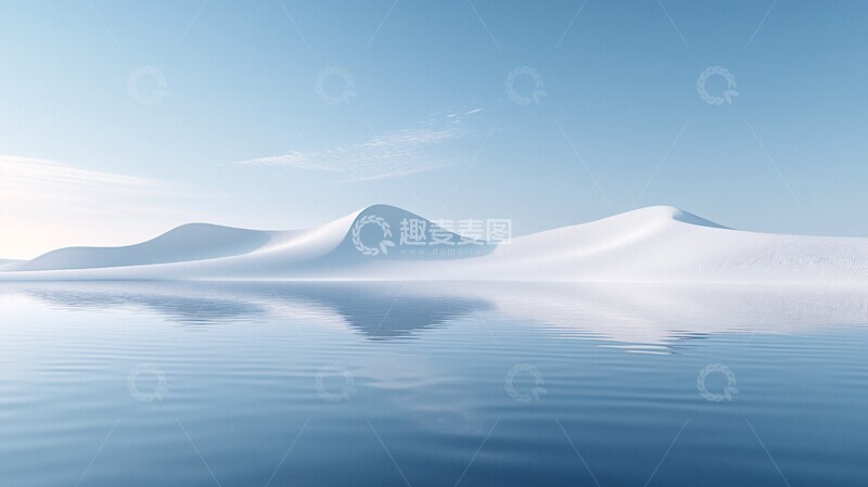高清大图下载【趣麦麦图】白色沙漠湖面2