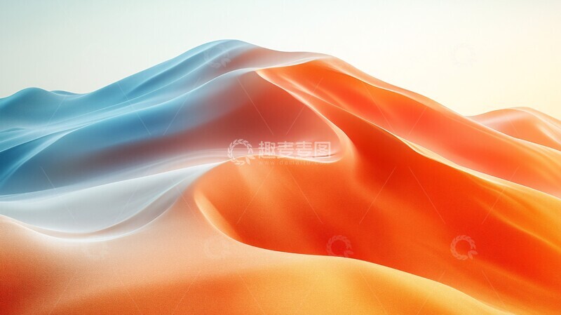 高清大图下载【趣麦麦图】橙蓝渐变沙丘3