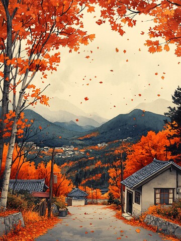 秋叶飘落秋叶飘落树木