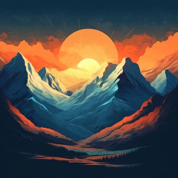 山峰与色彩山峰色彩数字3