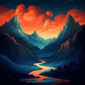 山峰与色彩山峰色彩数字1