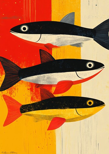 双鱼抽象抽象形状色彩2