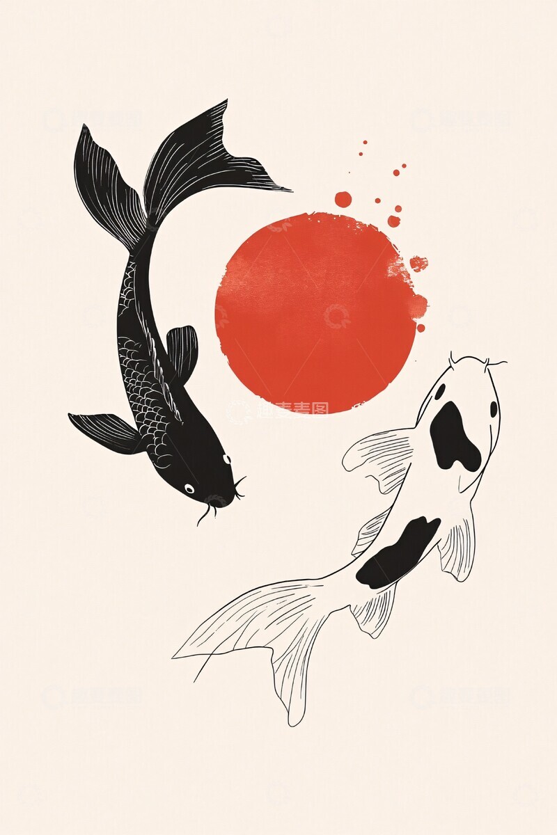 高清大图下载【趣麦麦图】双鱼环绕中心点3