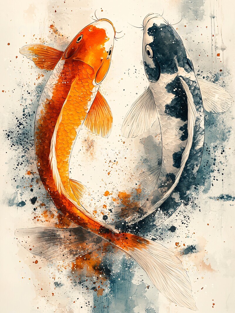 高清大图下载【趣麦麦图】鲤鱼跳龙门鲤鱼白背景水墨