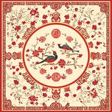 新春佳节对联图案