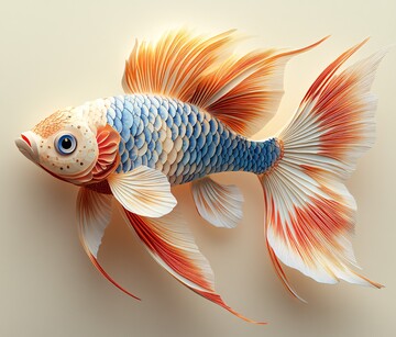 春节鱼剪纸剪纸春节蓝色