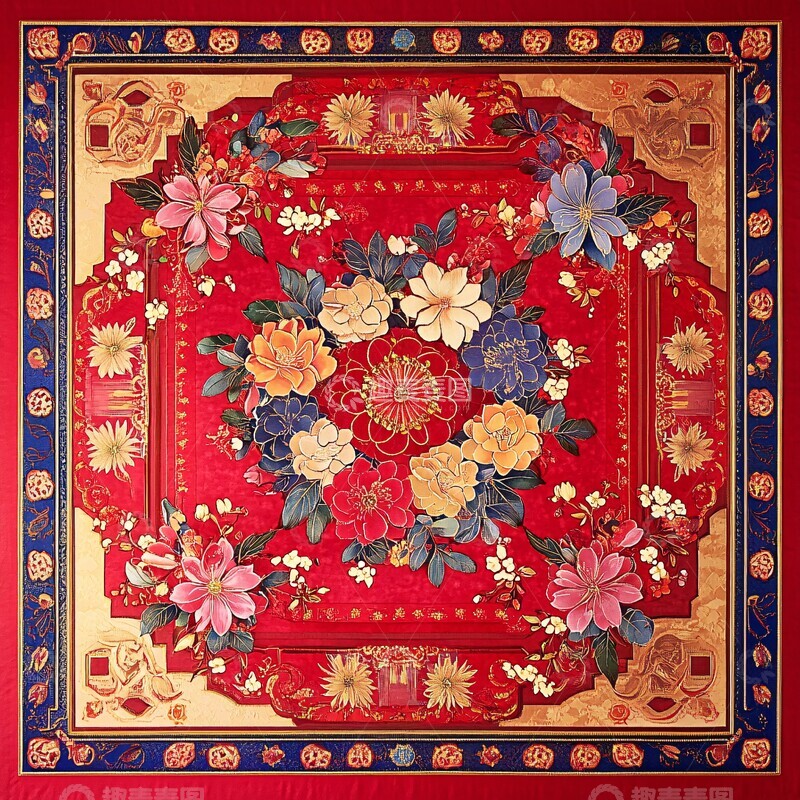 高清大图下载【趣麦麦图】新春佳节对联图案1