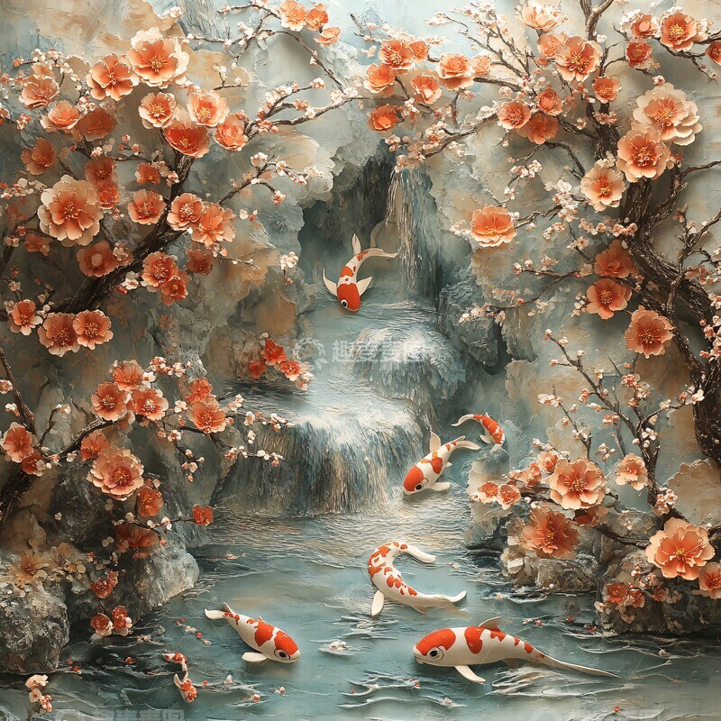 高清大图下载【趣麦麦图】荷花池金鱼荷花金鱼池水2