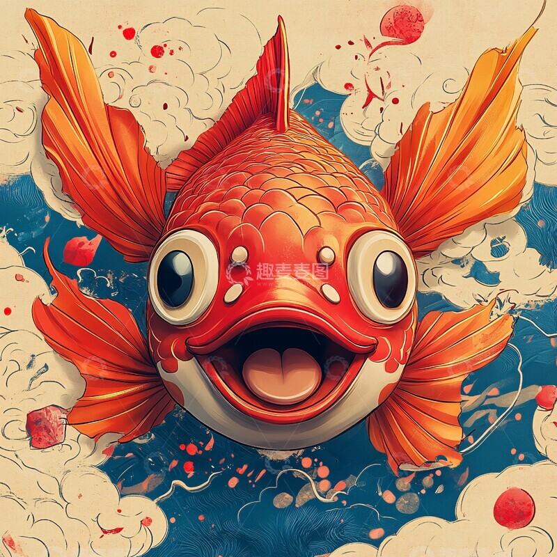 高清大图下载【趣麦麦图】红鲤鱼戏曲脸谱2