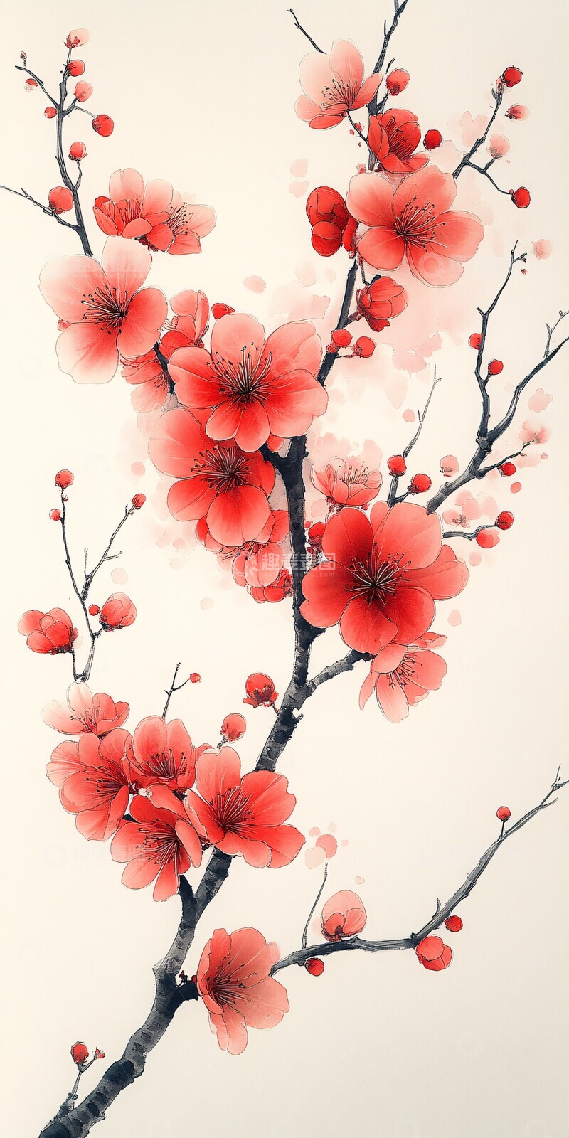 高清大图下载【趣麦麦图】樱花枝条图樱花枝条花朵2