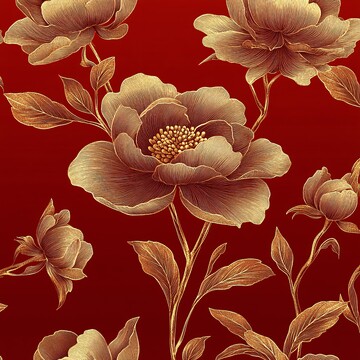 东方牡丹金线纹背景2