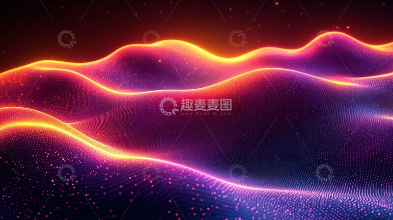 高清大图下载【趣麦麦图】紫橙波浪条纹图