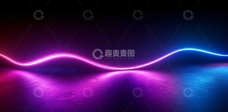 高清大图下载【趣麦麦图】波纹紫色蓝色线条1