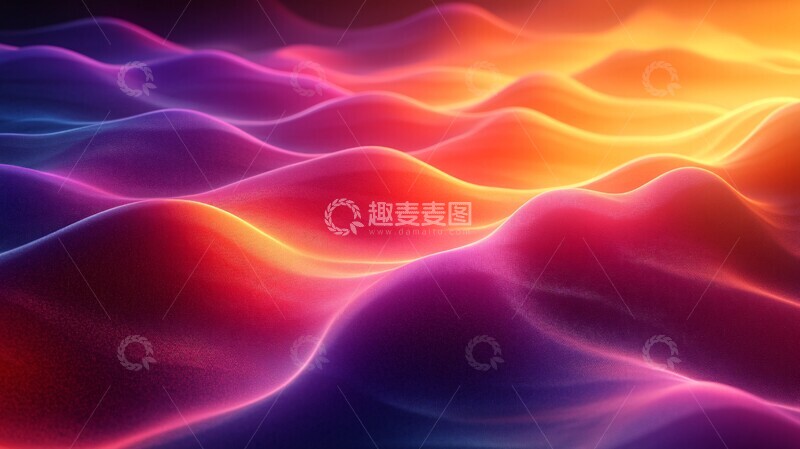 高清大图下载【趣麦麦图】紫橙波浪条纹图3