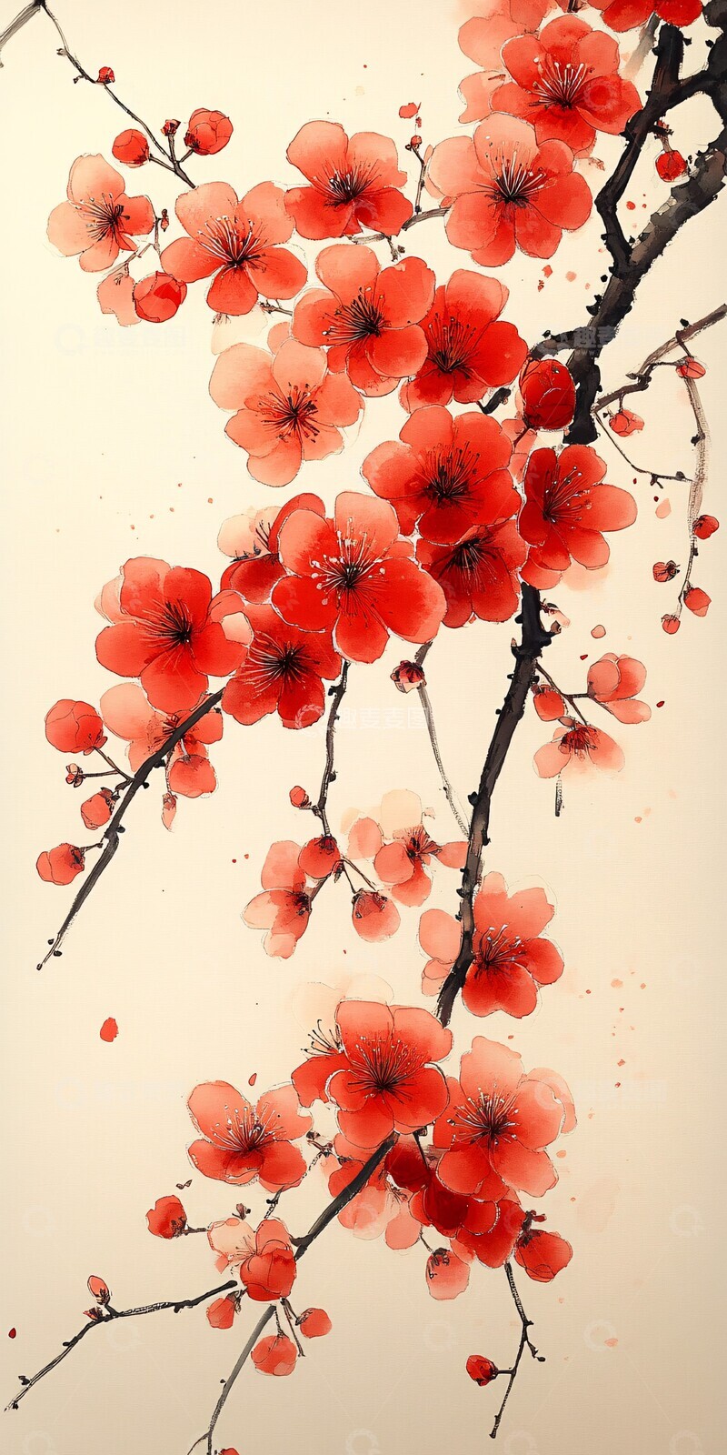 高清大图下载【趣麦麦图】樱花枝条图樱花枝条花朵1