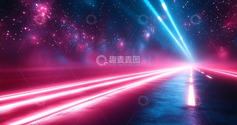 高清大图下载【趣麦麦图】紫背景蓝粉光