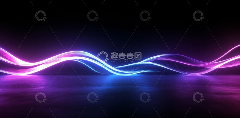 高清大图下载【趣麦麦图】波纹紫色蓝色线条3