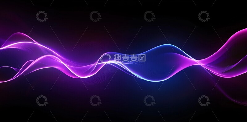 高清大图下载【趣麦麦图】波纹紫色蓝色线条2