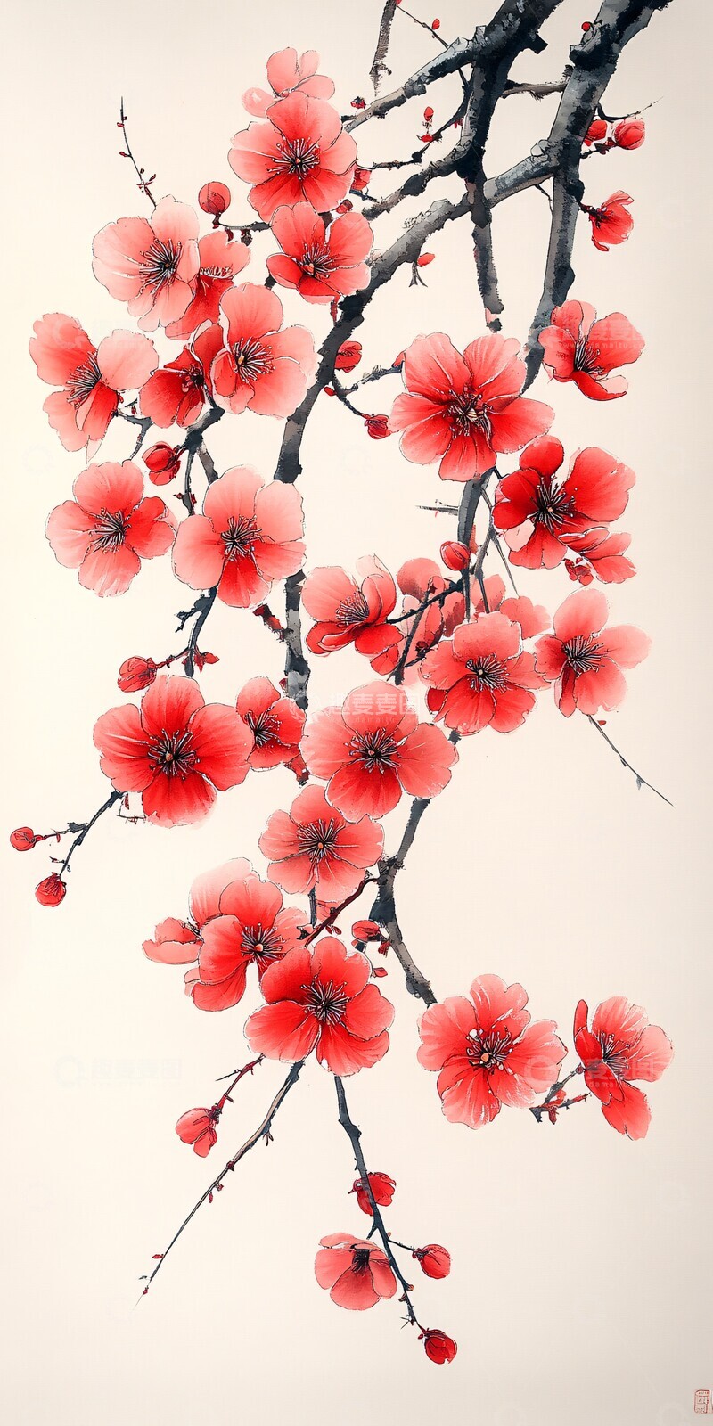 高清大图下载【趣麦麦图】樱花枝条图樱花枝条花朵