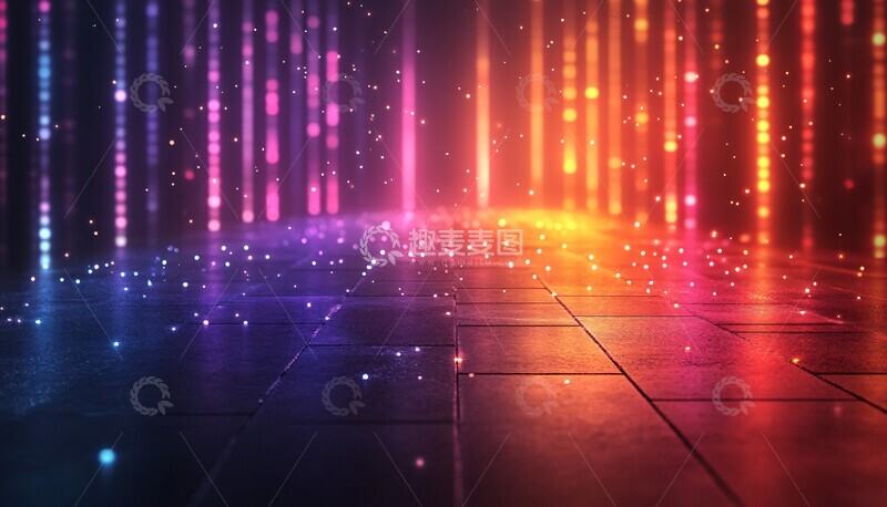 高清大图下载【趣麦麦图】霓虹色彩发光背景3