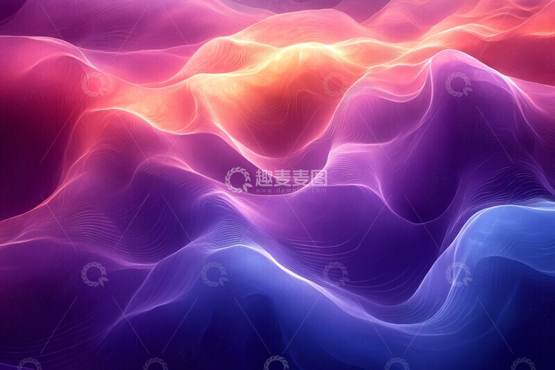 高清大图下载【趣麦麦图】紫蓝渐变能量波纹2