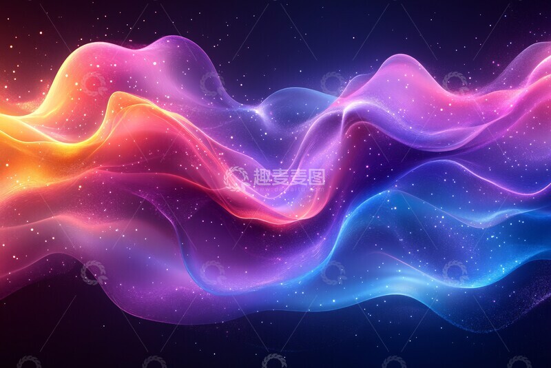 高清大图下载【趣麦麦图】紫蓝渐变能量波纹3