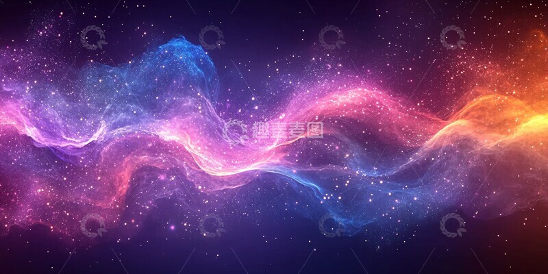 高清大图下载【趣麦麦图】紫粉蓝波形发光背景1