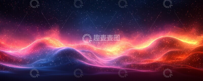 高清大图下载【趣麦麦图】霓虹波浪流动背景1