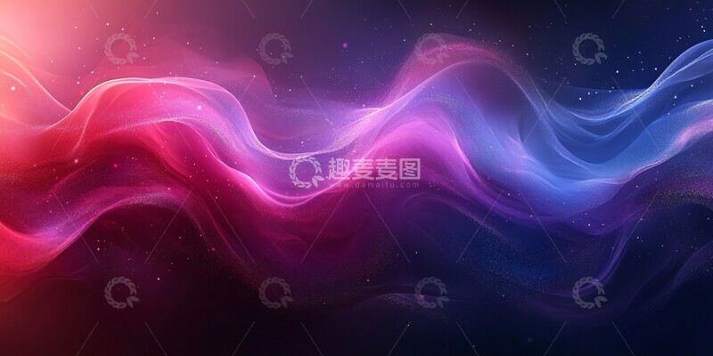 高清大图下载【趣麦麦图】蓝紫渐变书法2