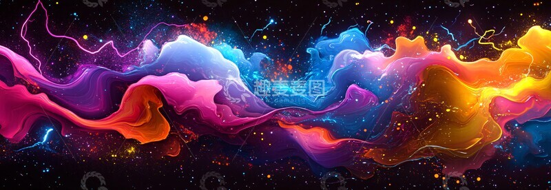 高清大图下载【趣麦麦图】电光波浪电光波浪蓝色3